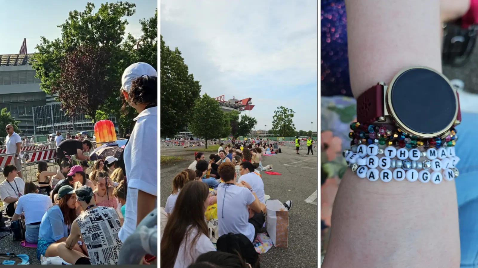 Grandine, pioggia e sole: i fan di Taylor Swift, accampati da giorni fuori dallo stadio, resistono in attesa del concerto