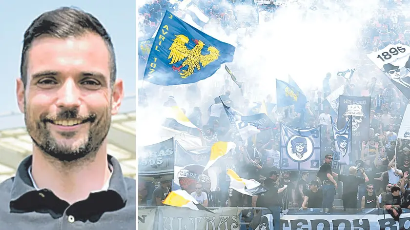 Jan Koprivec e, a destra, i tifosi friulani: la loro spinta non è mancata neppure a Bologna