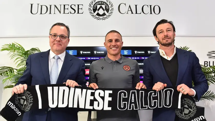 La presentazione in conferenza stampa di Fabio Cannavaro, nuovo allenatore dell'Udinese