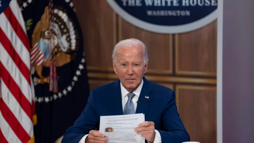 epa11582840 US President Joe Biden delivers remarks during the kickoff event of the 'Investing in America' content series at the White House, in Washington, DC, USA, 03 September 2024. Biden's 'Investing in America' agenda is 'mobilizing historic levels of private sector investments in the United States, bringing manufacturing back to America after decades of offshoring', he said. EPA/CHRIS KLEPONIS / POOL