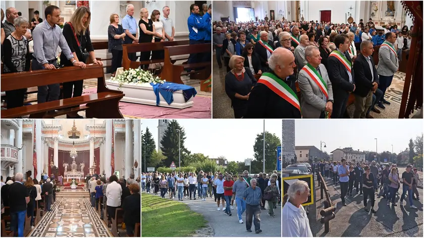 Alcuni momenti del funerale celebrato lunedì 2 ottobre a Vivaro
