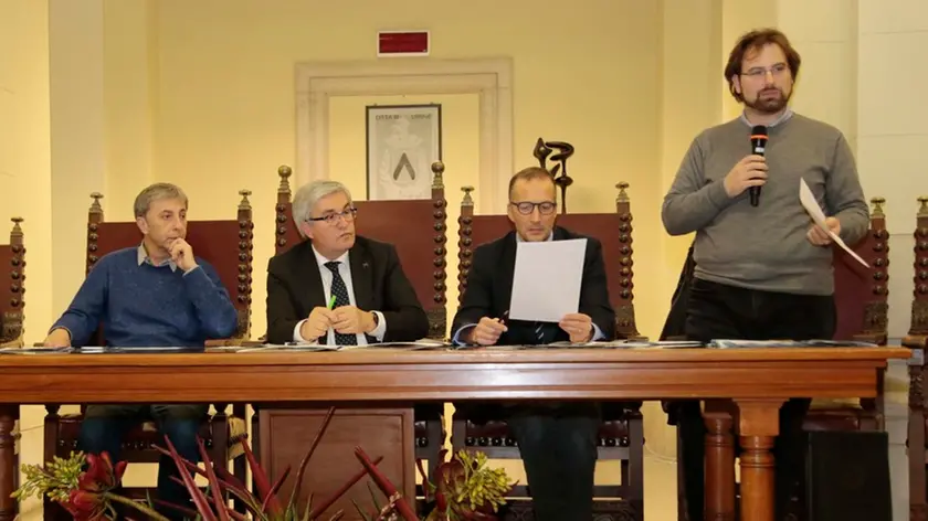 Udine 5 Dicembre 2018 conenza st e firma protocollo solitudine Agenzia Petrussi foto Massimo Turco