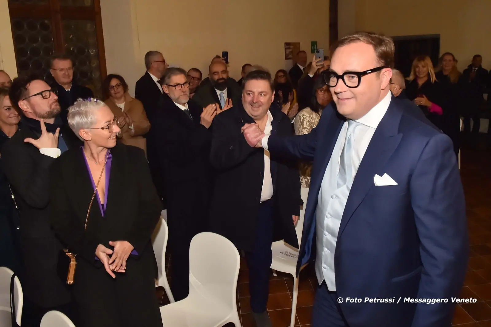 Dopo otto anni assieme e trent'anni di amicizia, Tommaso Cerno e Stefano Balloch si sono sposati. L'unione civile tra l'ex parlamentare dem e direttore del quotidiano L'Identità e l'ex sindaco di Cividale è stata celebrata oggi, mercoledì 28 dicembre, nel monastero sconsacrato di Santa Maria in Valle alla presenza dei familiari e degli amici degli sposi. (Foto Petrussi)