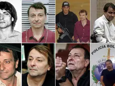 Cesare Battisti l'11 febbraio 2004, il 18 marzo 2007, il 19 marzo 2007, il 10 Dicembre 2009; (S-D, sotto) il 9 giugno 2011, nel 2011, il 30 ottobre 2017, il 13 gennaio 2019 .