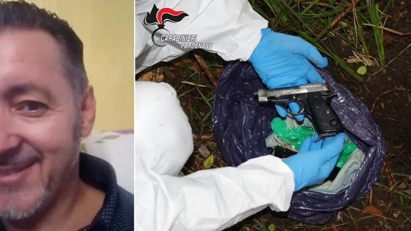 Lucian Marius Haprian, l’uomo che ha confessato. Accanto, la pistola usata per l’omicidio