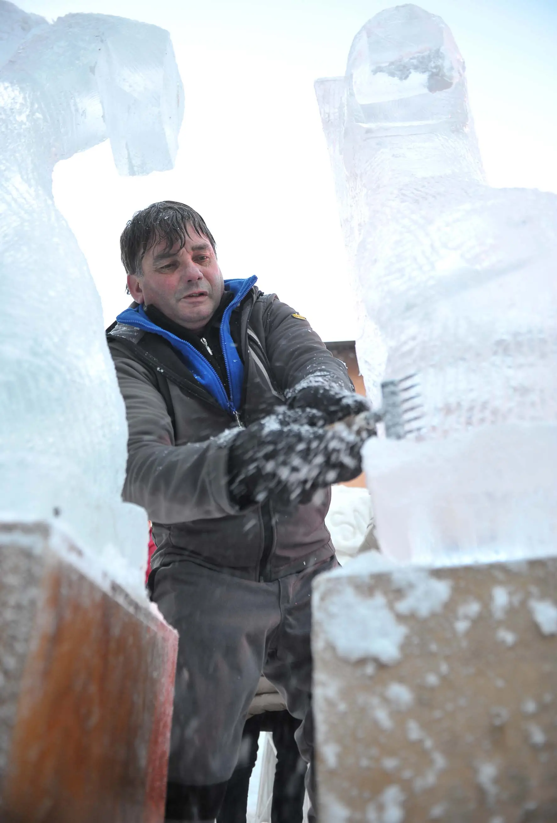 Pontebba 20 gennaio 2019. Sculture di Ghiaccio. © Foto Petrussi