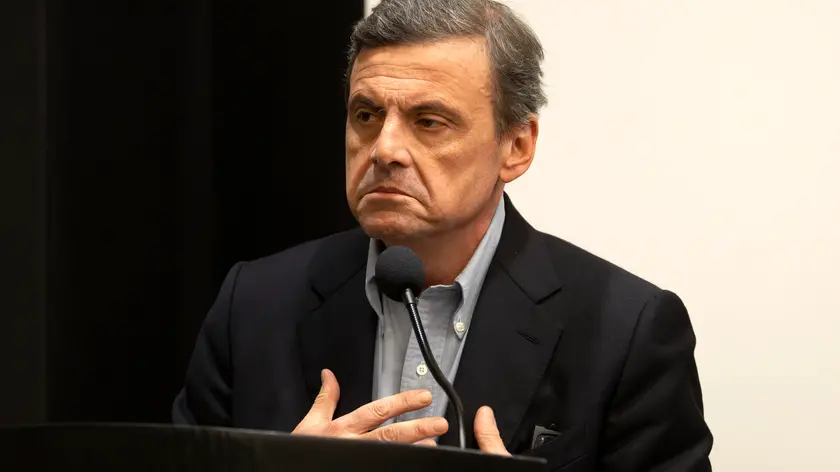 Carlo Calenda, durante l’incontro a favore del nucleare. Roma 6 marzo 2024 ANSA/MASSIMO PERCOSSI