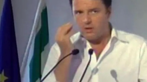 Il fermo immagine tratto da Youdem Tv mostra il presidente del Consiglio, Matteo Renzi, durante il suo intervento alla direzione del Partito Democratico a Roma, 29 settembre 2014..ANSA/FERMO IMMAGINE YOUDEM TV.+++EDITORIAL USE ONLY - NO SALES - NO TV+++
