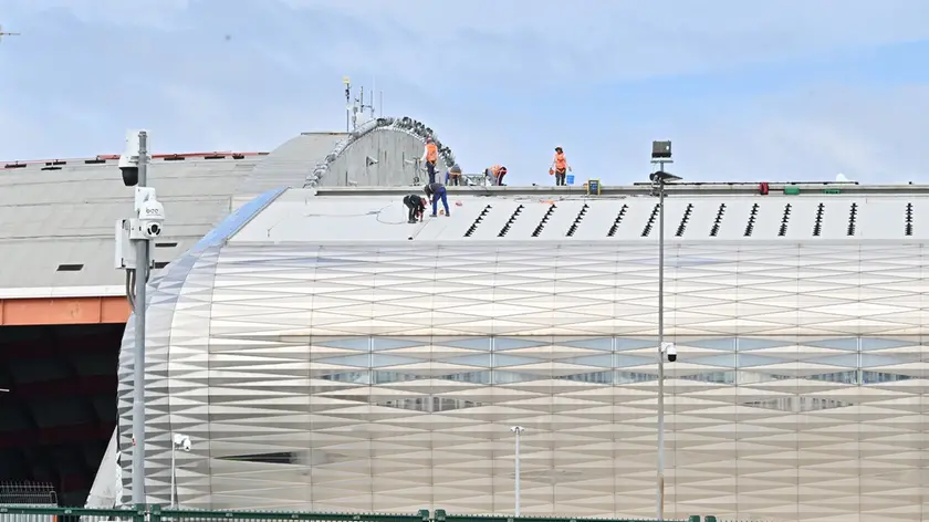 Udine 30 settembre 2024 Pannelli solari stadio udinese ©Foto Petrussi