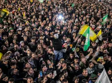 epa11257828 Supporters of the pro-Kurdish Peoples' Equality and Democracy Party (DEM) celebrate after the Supreme electoral Board (YSK) changed their decision about revoking the mandate of newly elected oppposition party mayor Abdullah Zeydan, in Van, eastern Turkey, 03 April 2024. Pro-Kurdish mayoral election winner in the eastern city of Van, Abdullah Zeydan, was reinstated by Turkey's electoral authorities after the annulment of his victory sparked altercations. Zeydan, who is from a pro-Kurdish Equality and Democracy (DEM) Party had won the elections for the mayoral position in Van but the Turkish electoral authorities announced on 02 April, that his mandate was revoked and his position would be instead filled by his runner-up, a candidate from the Justice and Development Party of President Erdogan. EPA/METIN YOKSU