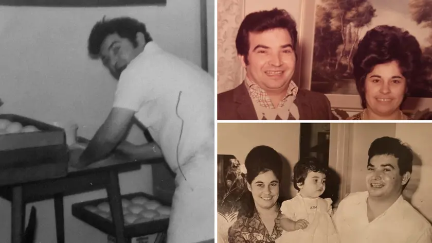 Giovanni Fierro posa con la sua famiglia in tre scatti di alcuni anni fa