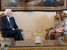 epa10084286 A handout picture made available by the Quirinal Presidential Palace (Palazzo del Quirinale) Press Office shows Italian President Sergio Mattarella (L) and President of the Italian Senate Elisabetta Casellati during a meeting at the Quirinal Palace, in Rome, Italy, 21 July 2022. President Mattarella is meeting Lower House Speaker Fico and Senate Speaker Casellati to discuss the arrangements for the dissolution of the Italian parliament later on the day for early elections after Prime Minister Draghi resigned following the collapse of his ruling coalition. EPA/FRANCESCO AMMENDOLA/QUIRINAL PALACE PRESS OFFICE HANDOUT HANDOUT EDITORIAL USE ONLY/NO SALES