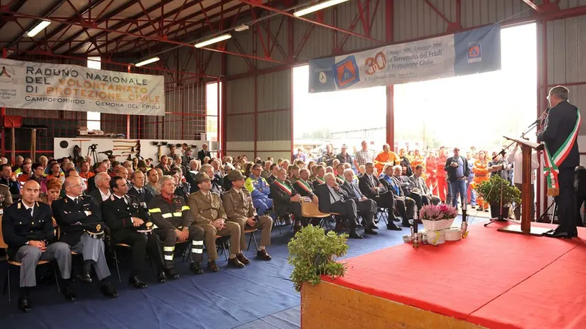 Gemona 11 ottobre 2014 Protezione Civile. Squadra Comunale Volontari di Protezione Civile e Antincendio Boschivo.30° Anniversario di fondazione AIB. Presente anche Zamberletti. Copyright Foto Petrussi / Ferraro Simone