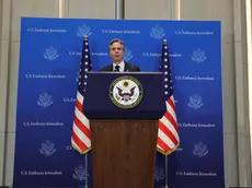 epa11066366 US Secretary of State Antony Blinken speaks during a press conference in Tel Aviv, Israel, 09 January 2024. Blinken's official visit to Israel, his fourth since the 07 October 2023 Hamas attack, is part of his trip to the region. EPA/ABIR SULTAN