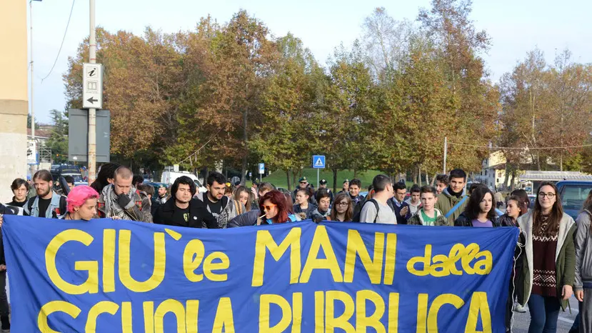 Udine 14 novembre 2014 manifestazione studentesca Telefoto Copyright Petrussi Foto Press - Massimo Turco