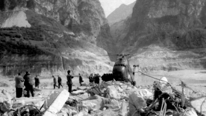 Il Vajont la notte del 9 ottobre 1963. ANSA