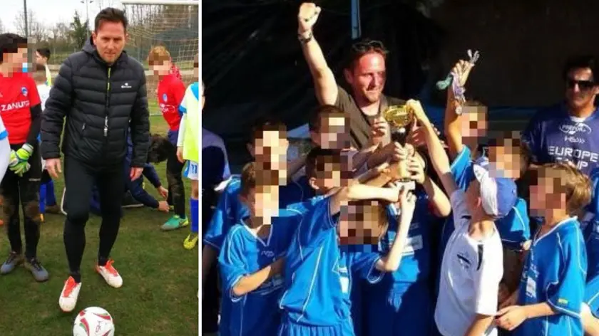 Due immagini di Alessandro Beacco che testimoniano la sua passione per il calcio, dove era diventato una figura di riferimento anche per i settori giovanili