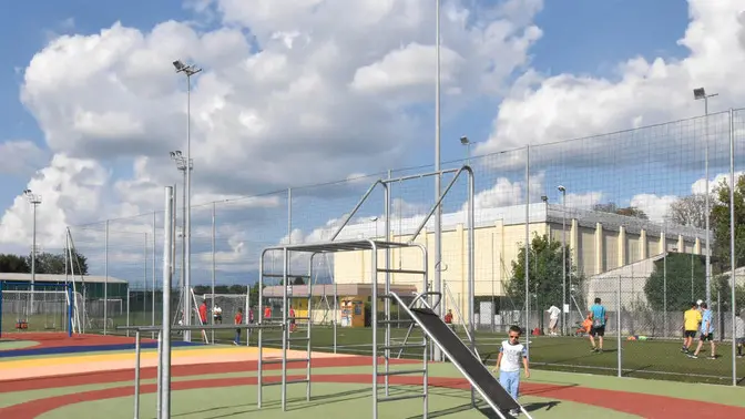 Cussignacco 8 settembre 2018 nuovo parco giochi e campo calcetto Agenzia Petrussi foto Massimo Turco