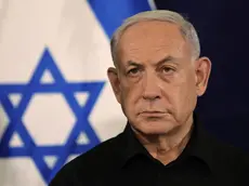 epaselect epa10945791 Israel's Prime Minister Benjamin Netanyahu addresses a press conference in The Kirya military base in Tel Aviv, Israel, 28 October 2023. EPA/ABIR SULTAN / POOL