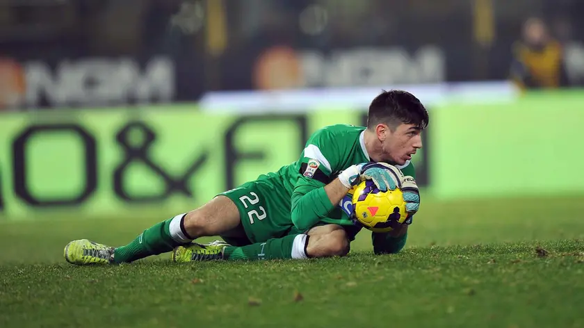 Bologna 1 Febbraio 2013. Calcio Serie A. Bologna-Udinese. Scuffet. Telefoto Copyright Petrussi Foto Press