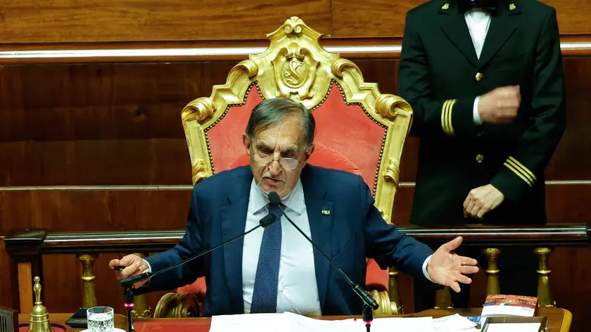 Il presidente del Senato Ignazio La Russa durante esame del 'Premierato', Roma, 22 Maggio, 2024. ANSA/GIUSEPPE LAMI