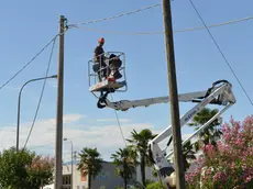 Pocenia 13 Agosto 2017 tecnici ed operai al lavoro Copyright Petrussi Foto Press Turco Massimo