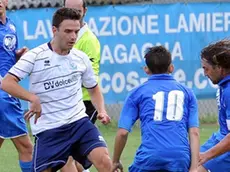 Caporiacco 25 Agosto 2013. Coppa Italia dilettanti. Caporiacco (maglia blu) - Gravis (maglia bianca). Telefoto Copyright Petrussi Foto Press / Diego Petrussi