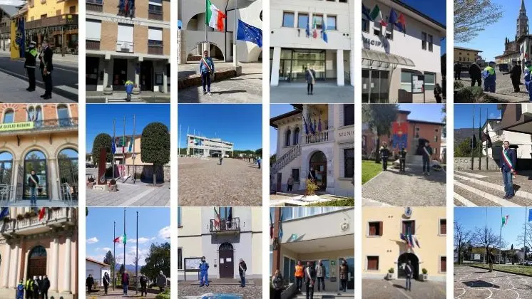 Tantissimi sindaci, con i volontari della Protezione civile, hanno osservato un minuto di silenzio in segno di cordoglio per le vittime del coronavirus. Ecco qui alcune immagini dal Friuli Venezia Giulia