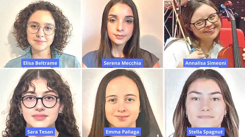 Le studentesse che hanno raggiunto il 100 o la lode all'Isis Manzini di San Daniele