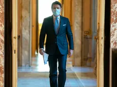 Il presidente del Consiglio, Giuseppe Conte, durante l'incontro con la La delegazione del M5S a Palazzo Chigi, Roma, 14 dicembre 2020. ANSA/FILIPPO ATTILI/US PALAZZO CHIGI +++ NO SALES, EDITORIAL USE ONLY +++