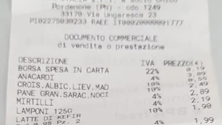 Lo scontrino al centro del caso