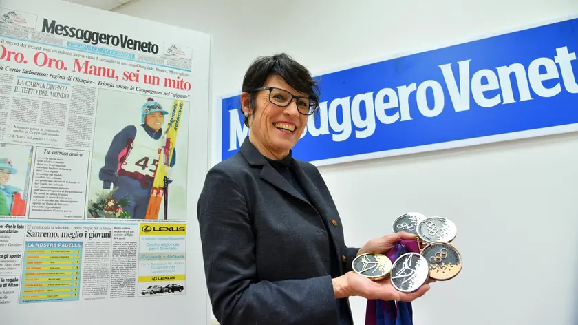 Udine 28 Gennaio 2019. Manuela Di Centa al Messaggero Veneto. © Foto Petrussi