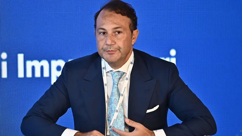Danilo Iervolino fondatore Pegaso, proprietario della Salernitana, editore dell'Espresso, durante il suo intervento per l'apertura del convegno dei Giovani Imprenditori 2022. Rapallo, 24 giugno 2022