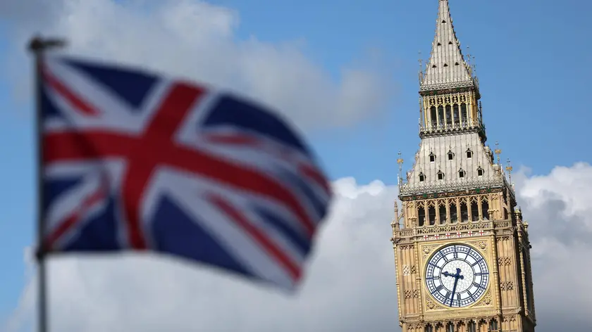 epa11365969 A Union Flag flutters outside the Houses of Parliament in London, Britain, 24 May 2024. UK Parliament is to be prorogued following general election announcement. Britain’s Prime Minister Rishi Sunak announced a snap election with polling day on 04 July 2024. The UK government will progress any outstanding legislation with the aim of making it law before the current parliamentary session comes to an end, on Friday 24 May 2024. EPA/NEIL HALL