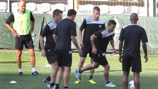 Trieste 21 Agosto 2013. Stadio Rocco, Europa League, Udinese Slovan Liberec. Allenamento rifinitura Udinese. Telefoto Copyright Petrussi Foto Press Andrea Lasorte