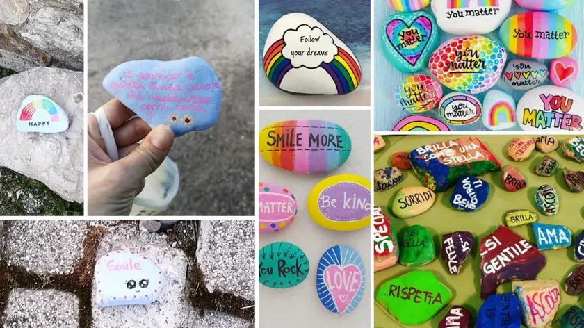 Alcuni dei sassi dei bambini di Godia e Beivars