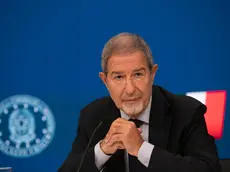 Nello Musumeci, ministro per la Protezione Civile e per le politiche del mare nel governo Meloni durante la conferenza stampa per il maltempo in Emilia Romagna. 19 settembre 2024, Roma. ANSA/Emanuele Valeri