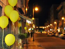 Udine 08 marzo 2017 Palloncini gialli in via Aquileia. Copyright Foto Petrussi / Ferraro Simone