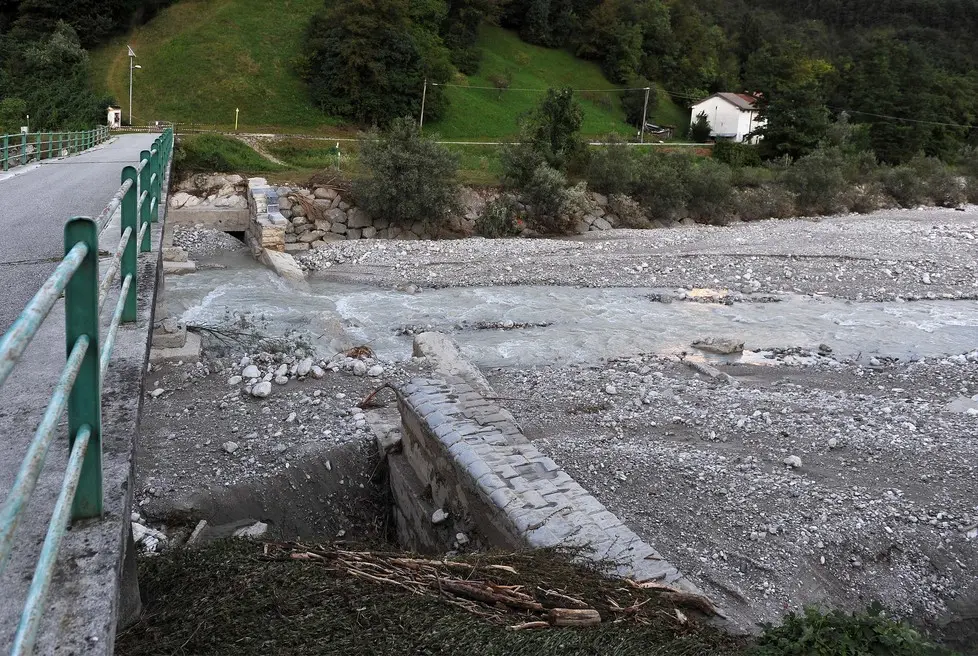 Moggio Udinese 16 agosto 2014 Il sindaco Filaferro mostra i danni causati dall'alluvione del 13 agosto. Copyright Foto Petrussi / Ferraro Simone