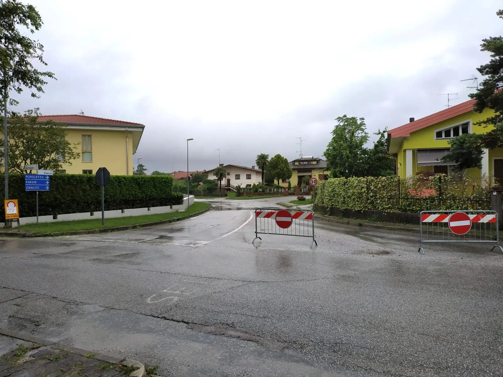 Strada per Ziracco chiusa