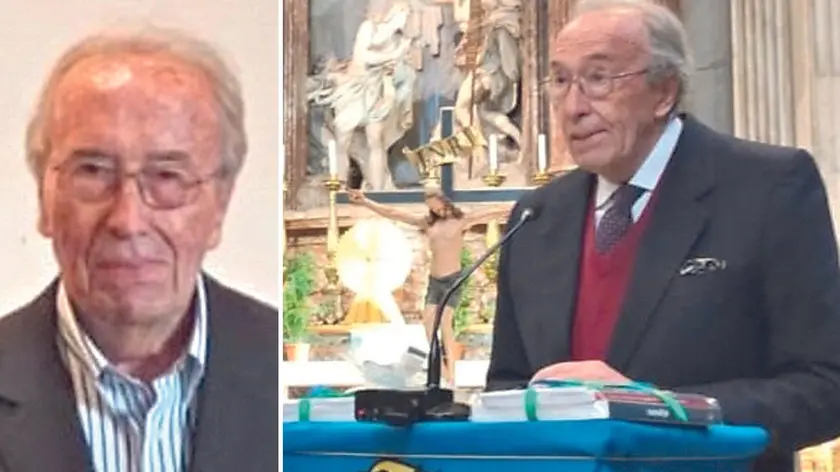 Una recente foto di Francesco Pittoni, presidente del Fogolâr di Roma, e un suo primo piano