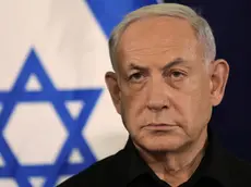 epaselect epa10945791 Israel's Prime Minister Benjamin Netanyahu addresses a press conference in The Kirya military base in Tel Aviv, Israel, 28 October 2023. EPA/ABIR SULTAN / POOL