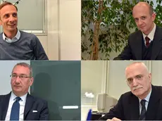 A partire da sinistra, in alto: Massimiliano Fedriga e Alessandro Fraleoni Morgera; In basso: Sergio Bolzonello e Sergio Cecotti