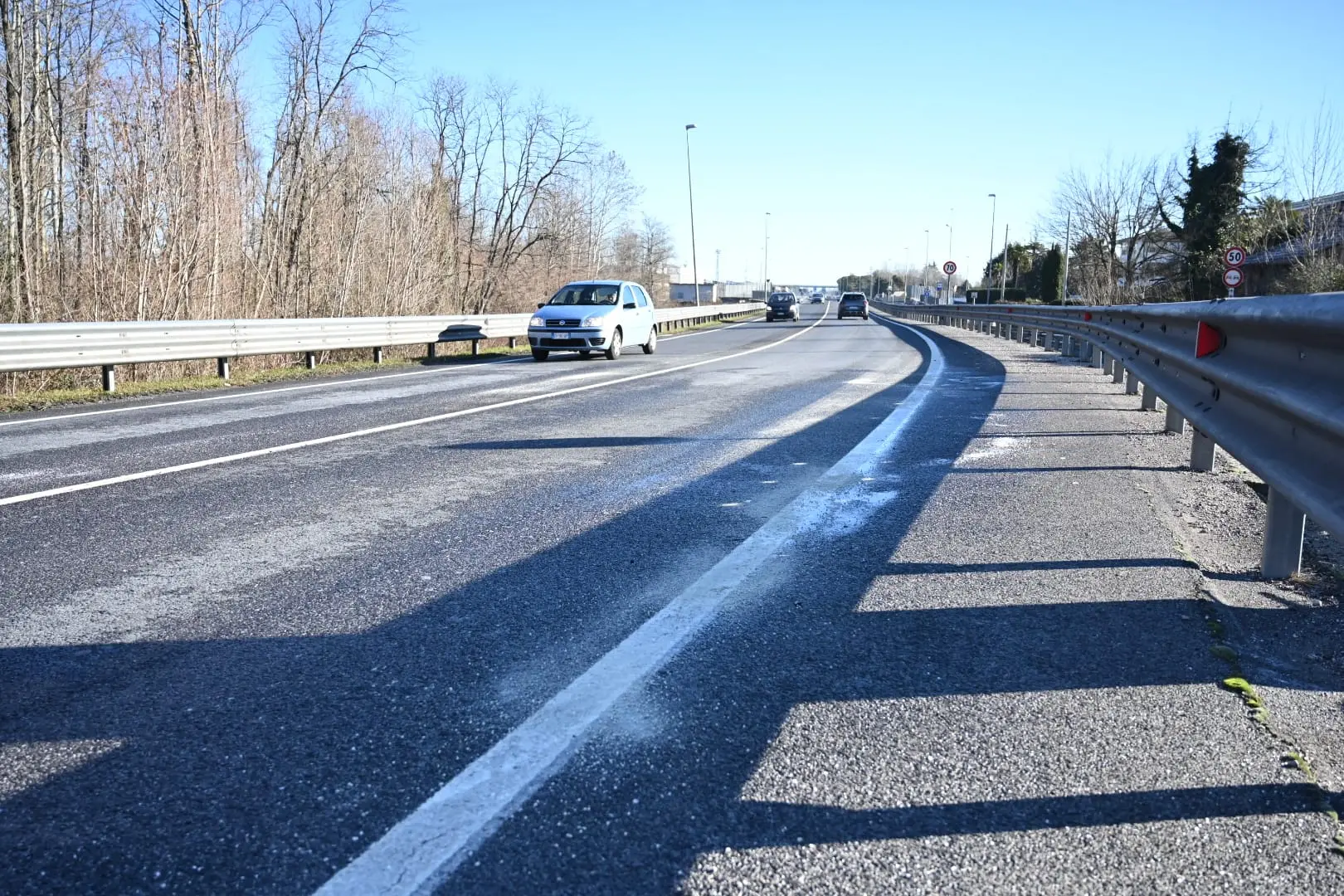 Il luogo dell'incidente a Ponte Meduna