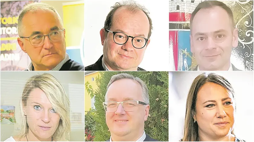 In alto da sinistra: Moreno Lirutti, Mario Anzil e Marco Chiapolino. In basso: Roberta Moro, Giancluca Casali e Manuela Celotti