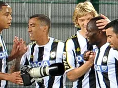Udine, 01 settembre 2013. Serie A 2013/2014. 2^ giornata. Stadio Friuli Udinese vs Parma. Nella foto: esultanza per il goal di Emmanuel Agyemang Badu. Copyright Foto Petrussi / Ferraro Simone