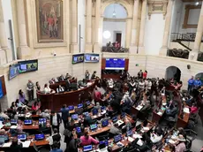 epa11426658 Senators attend a discussion in the Colombian Congress in Bogota, Colombia, 20 June 2024. The Colombian Congress concludes its ordinary period of sessions as the government of President Gustavo Petro saw the approval of the pension reform and failures with the health and education reforms, while the labor reform will continue its legislative transit. EPA/Carlos Ortega