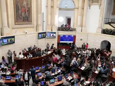 epa11426658 Senators attend a discussion in the Colombian Congress in Bogota, Colombia, 20 June 2024. The Colombian Congress concludes its ordinary period of sessions as the government of President Gustavo Petro saw the approval of the pension reform and failures with the health and education reforms, while the labor reform will continue its legislative transit. EPA/Carlos Ortega