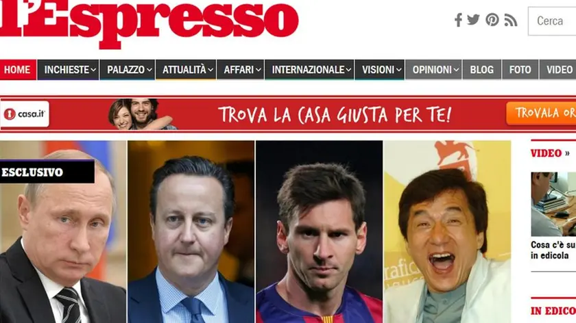 La pagina web dell'Espresso con l'articolo sullo scandalo Panama Papers, 4 aprile 2016. ANSA/ ESPRESSO ANSA /ESPRESSO ANSA PROVIDES ACCESS TO THIS HANDOUT PHOTO TO BE USED SOLELY TO ILLUSTRATE NEWS REPORTING OR COMMENTARY ON THE FACTS OR EVENTS DEPICTED IN THIS IMAGE; NO ARCHIVING; NO LICENSING