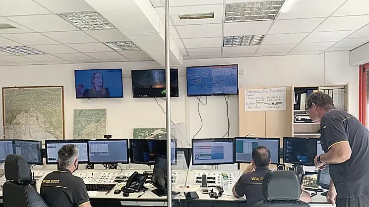 La sala operativa dei vigili del fuoco di Pordenone